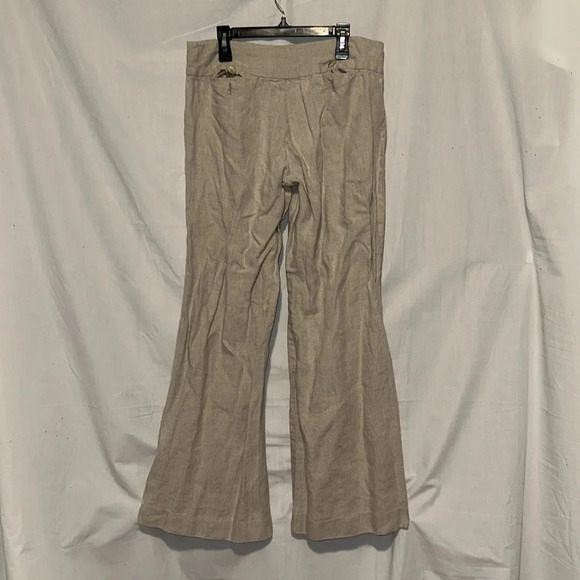 cream / beige Michael Michael Kors 100% linen pants size 8 - Picture 2 of 6